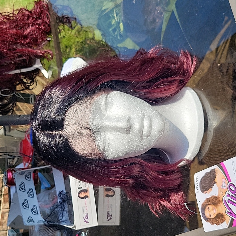 Front lace red wig